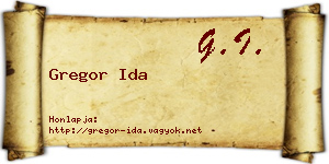 Gregor Ida névjegykártya